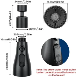 Aeratore per rubinetto con funzione doccia / Nero
