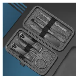 Set professionale per manicure da 12 pezzi / Nero opaco