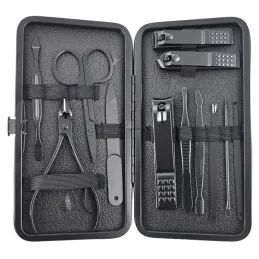 Set professionale per manicure da 12 pezzi / Nero opaco