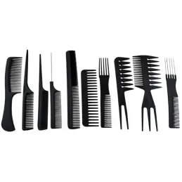 Set da 10 pettini da barbiere BARBER / Nero