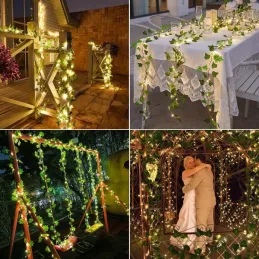 Edera artificiale con illuminazione LED - 25 metri / Verde