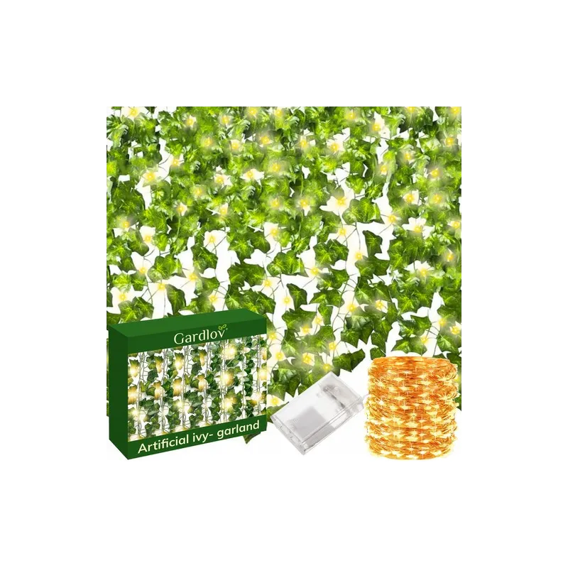 Edera artificiale con illuminazione LED - 25 metri / Verde