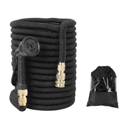 Tubo da giardino flessibile per irrigazione con pistola per innaffiare / Nero