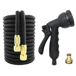 Tubo da giardino flessibile per irrigazione con pistola per innaffiare / Nero