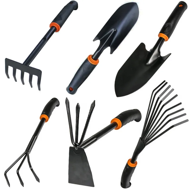 Set di attrezzi da giardino da 6 pezzi / Nero
