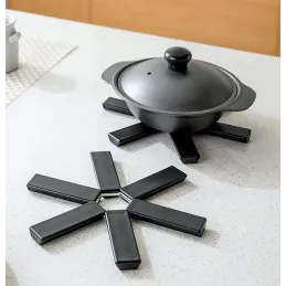 Tappetino pieghevole per piatti caldi / Nero
