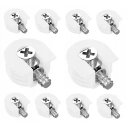 Eccentrico per mensola con tirante, 20 mm / Bianco – 10 pezzi