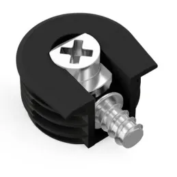Eccentrico per ripiano con perno da 20 mm / Nero - 10 pezzi