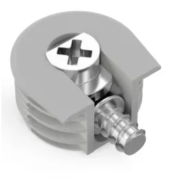 Eccentrico per ripiano con perno da 20 mm / Grigio – 10 pz.