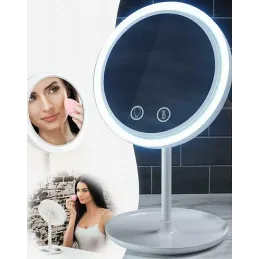 Specchio cosmetico con ventola ICE / Bianco