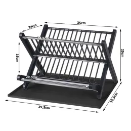 Scolapiatti pieghevole X-tray / Nero opaco