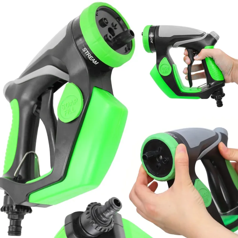 Pistola ad alta pressione per il lavaggio dell’auto con serbatoio per detergente / Verde