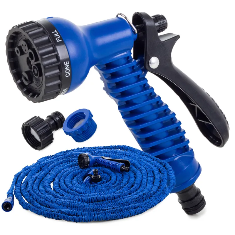 Tubo da giardino flessibile estensibile per irrigazione con lancia / Blu