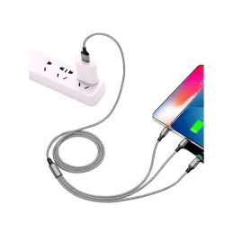 Caricatore per telefono 3-in-1 USB-A PRACTICO / Argento