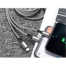 Caricatore per telefono 3-in-1 USB-A PRACTICO / Argento