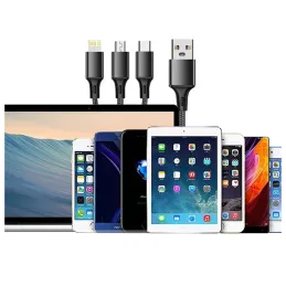 Caricabatterie per telefono 3-in-1 USB-A PRACTICO / Nero