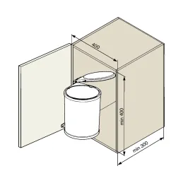 Cestino rotondo KLASIK 13 L / Acciaio inox - bianco