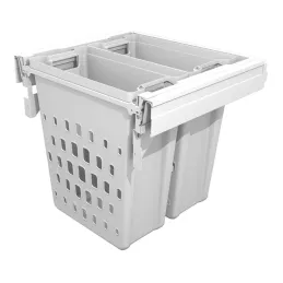 Cesto portabiancheria estraibile con chiusura ammortizzata TARRO / Bianco