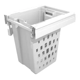 Cesto portabiancheria estraibile con chiusura ammortizzata TARRO / Bianco