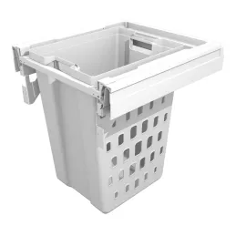 Cesto portabiancheria estraibile con chiusura ammortizzata TARRO / Bianco