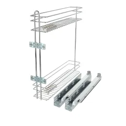 Cestello laterale ad estrazione totale SMART con chiusura ammortizzata sulle guide BLUM / Cromo lucido