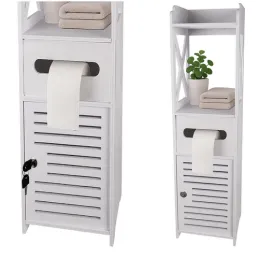 Mobiletto da bagno con serratura WELLS / Bianco