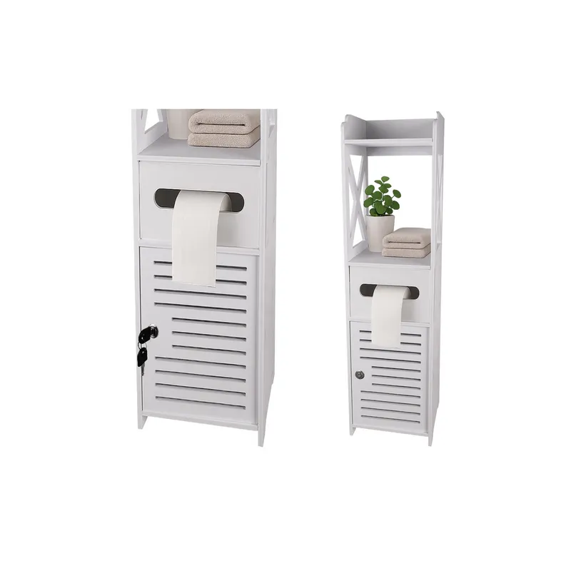 Mobiletto da bagno con serratura WELLS / Bianco
