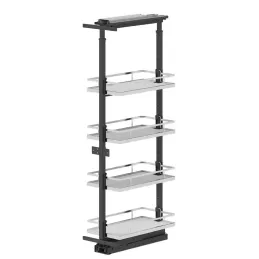 Asta portaalimenti TARON 1259–1655 mm con ammortizzatore / Bianco - cromato