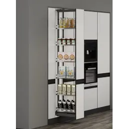 Asta portaalimenti TARON 1259–1655 mm con ammortizzatore / Bianco - cromato