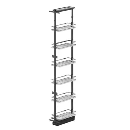 Portaprodotti da cucina TARON 1959–2255 mm con ammortizzazione / Bianco - cromato