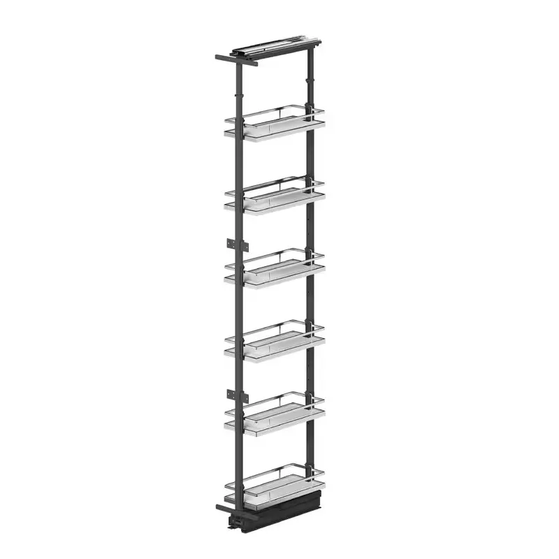 Portaprodotti da cucina TARON 1959–2255 mm con ammortizzazione / Bianco - cromato