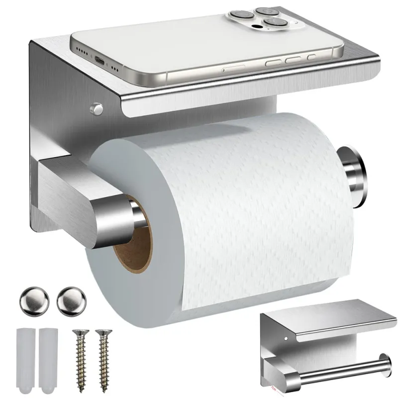 Portarotolo da bagno con mensola BROS / Acciaio inox