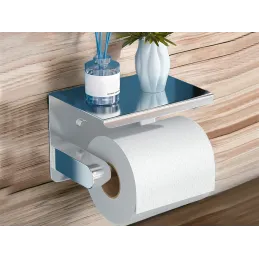 Portarotolo da bagno con mensola BROS / Acciaio inox