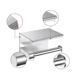 Portarotolo da bagno con mensola BROS / Acciaio inox