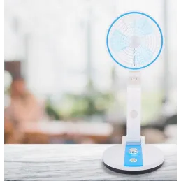 Ventilatore pieghevole con lampada LED da tavolo FAN / Blu