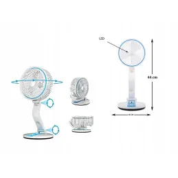 Ventilatore pieghevole con lampada LED da tavolo FAN / Blu