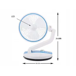 Ventilatore pieghevole con lampada LED da tavolo FAN / Blu
