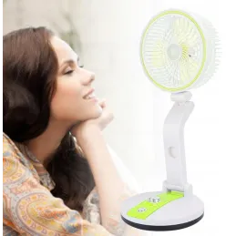 Ventilatore pieghevole con lampada LED da tavolo FAN / Verde