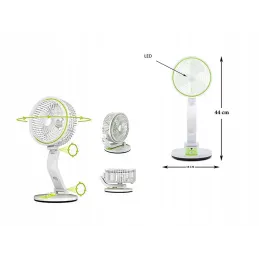Ventilatore pieghevole con lampada LED da tavolo FAN / Verde