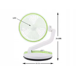Ventilatore pieghevole con lampada LED da tavolo FAN / Verde