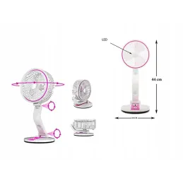 Ventilatore pieghevole con lampada da tavolo a LED FAN / Rosa
