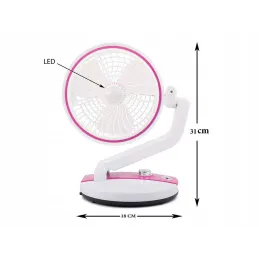 Ventilatore pieghevole con lampada da tavolo a LED FAN / Rosa