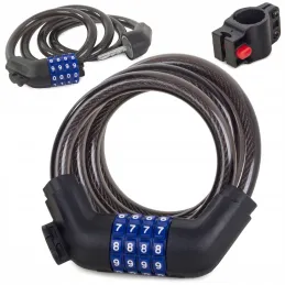 Lucchetto a combinazione per bicicletta LOCK 1000 mm / Nero