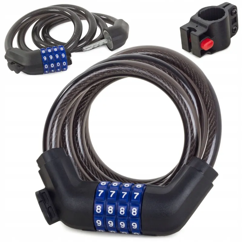 Lucchetto a combinazione per bicicletta LOCK 1000 mm / Nero