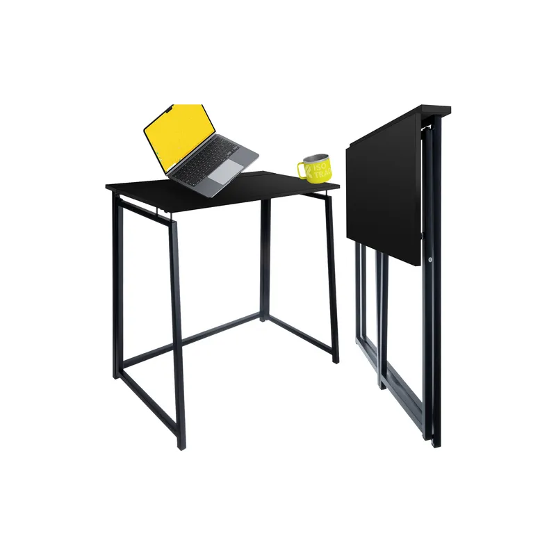 Scrivania da ufficio pieghevole VITTO 800 x 400 / Nero - Legno nero