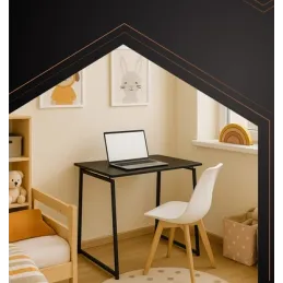 Scrivania da ufficio pieghevole VITTO 800 x 400 / Nero - Legno nero