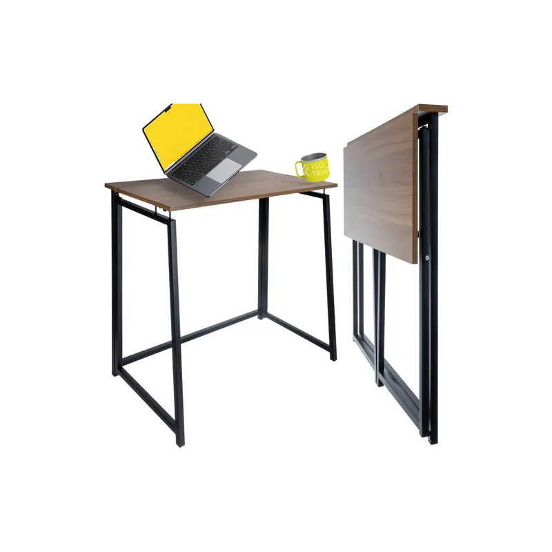 Scrivania da ufficio pieghevole VITTO 800 x 400 / Nero - legno marrone