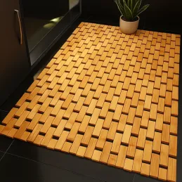 Tappetino antiscivolo da bagno in bambù LASSA / Legno