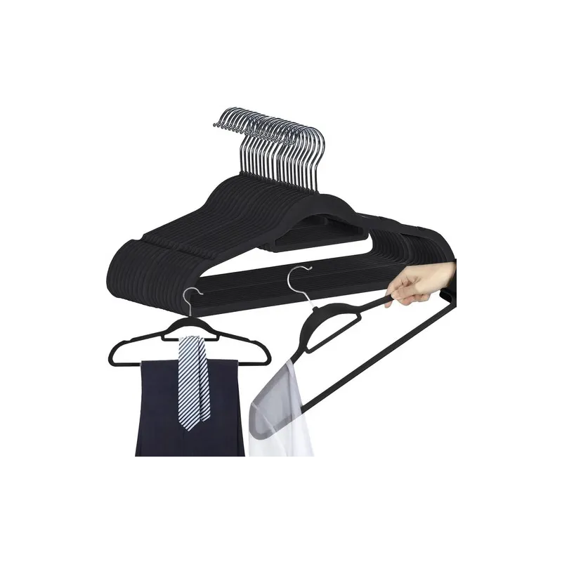 Set di 20 grucce con intagli / Nero