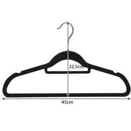 Set di 20 grucce con intagli / Nero